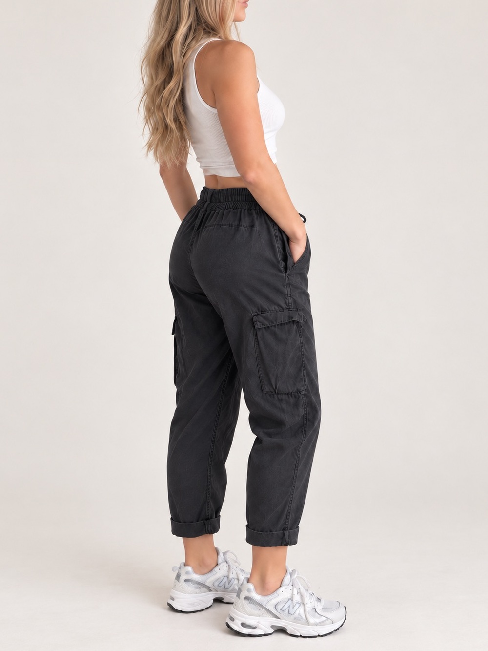 Lululemon Move Lightly Pant 25” Black Tencel Cargo Utility Pants Size 6